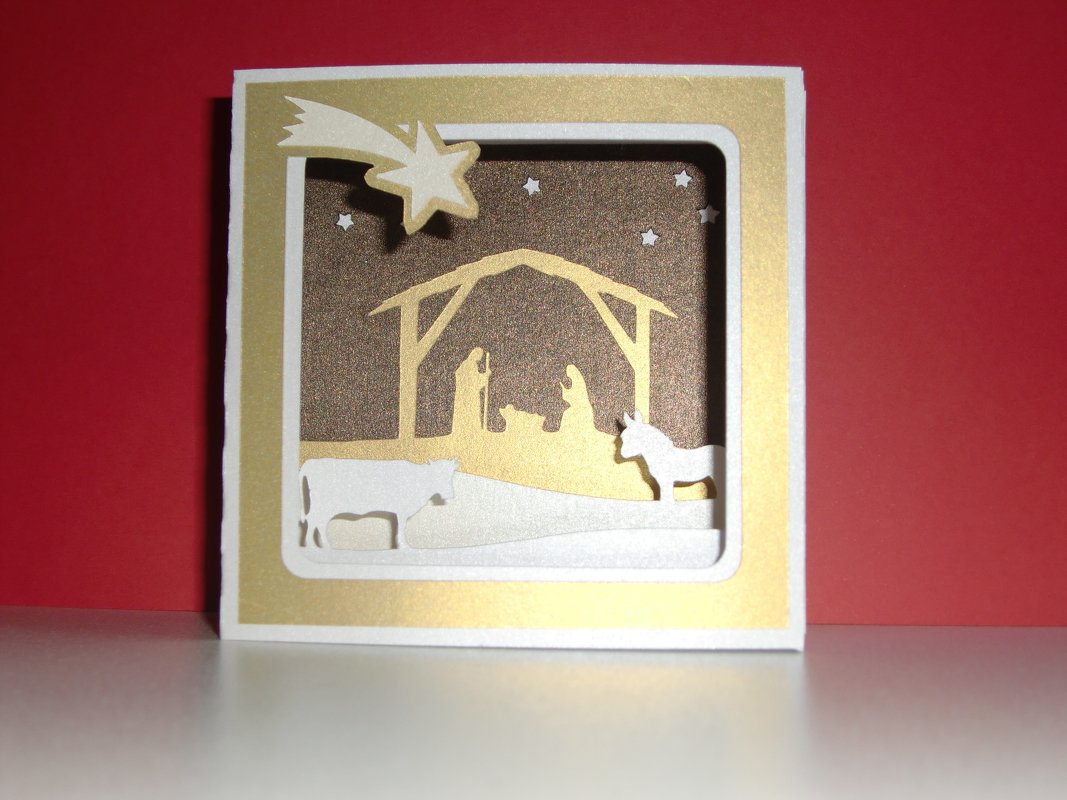 Shadowbox card “Nativity scene”