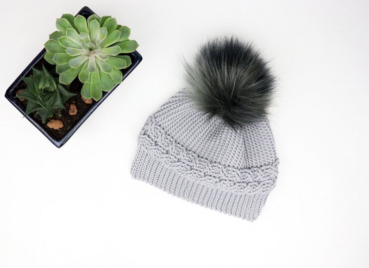 Beanie “Grace”  (sporty or hanging, all sizes)