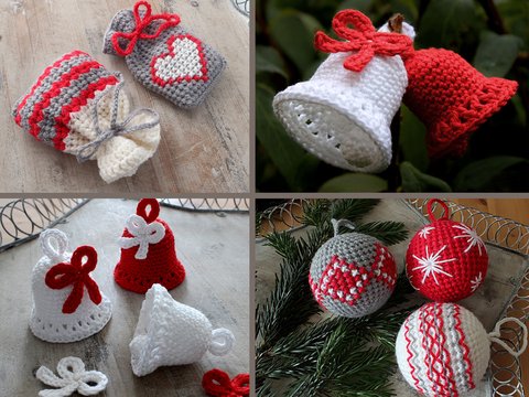 Sparset Weihnachten 3 - Christbaumkugeln, Glocke, Geschenkbeutel