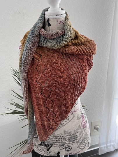 Strickanleitung Dreiecktuch Zopfella