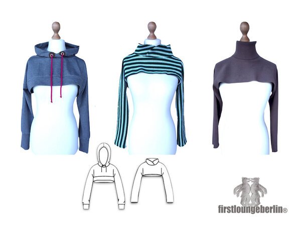 Cropped Sweater & Hoodie Crop Top 5 Größen Gr. S-XXL für Sommer und Winter