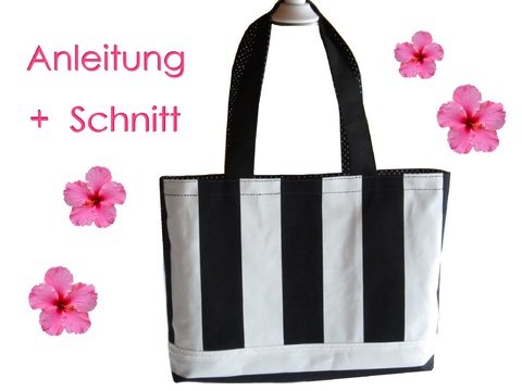 Schnitt und Anleitung für Shopper oder Strandtasche in 2 Größen