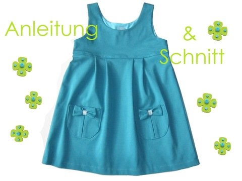 Schnitt und Anleitung Trägerkleid mit Schleifen-Tasche 74-122