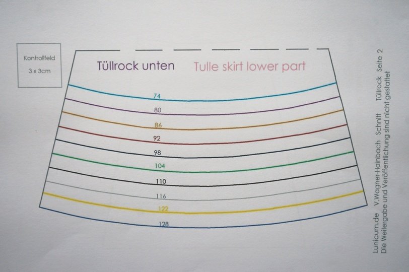 Pattern + Instructions Tulle Skirt for little Ballerinas 74/9M-128/8Y