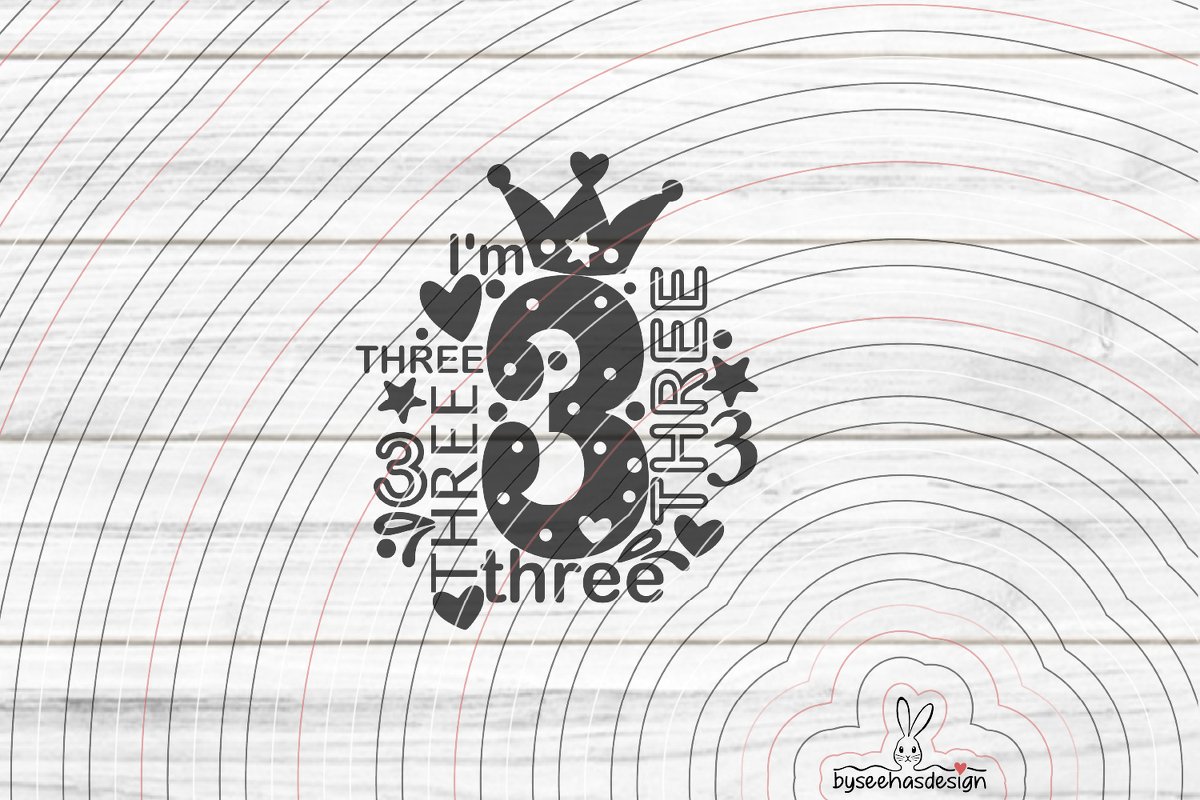 I'm three Plotterdatei SVG DXF - Bild 2