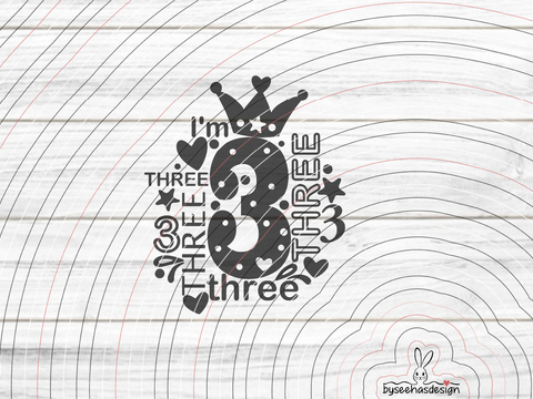 I'm three Plotterdatei SVG DXF
