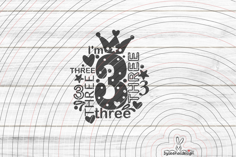 I'm three Plotterdatei SVG DXF