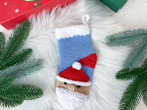 Pattern Christmas stocking Santa