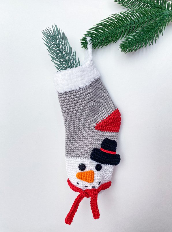 Pattern Christmas stocking Snowman - Image 6