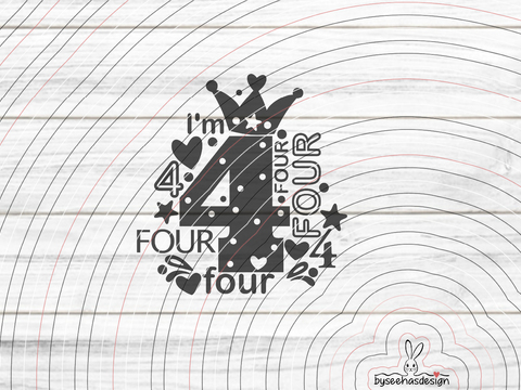 I'm four Plotterdatei SVG DXF