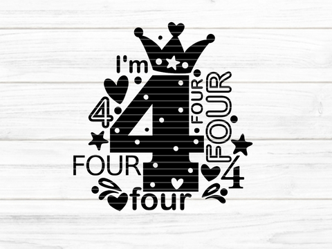 I'm four Plotterdatei SVG DXF FCM