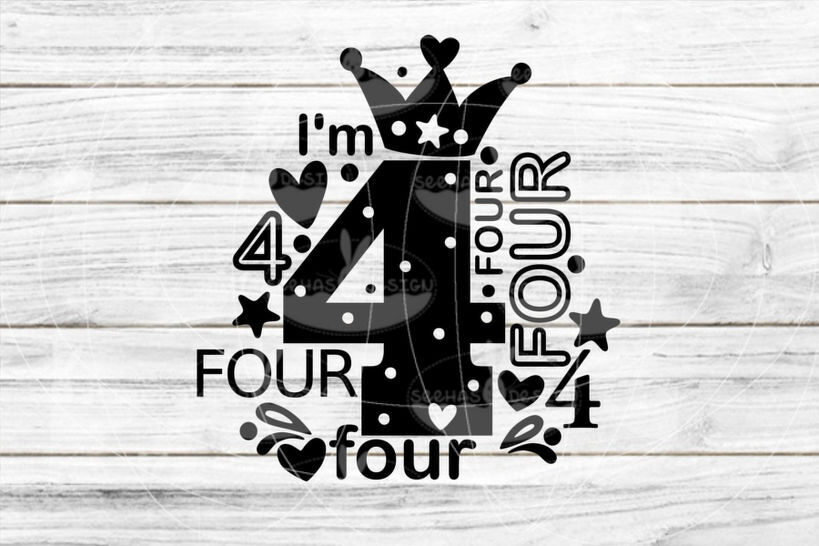 I'm four Plotterdatei SVG DXF FCM - Bild 2