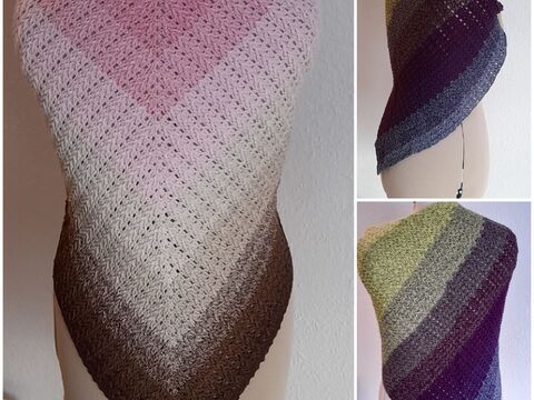 Häkelanleitung - Dreieckstuch "Lena", symmetrisch und asymmetrisch