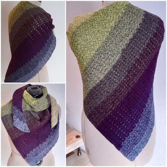 Häkelanleitung - Dreieckstuch "Lena", symmetrisch und asymmetrisch