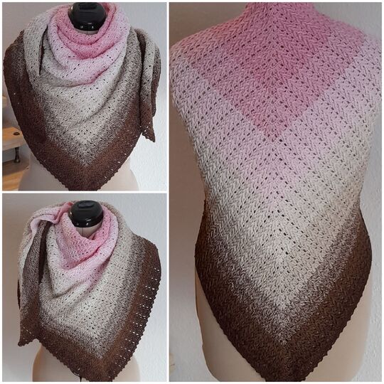 Häkelanleitung - Dreieckstuch "Lena", symmetrisch und asymmetrisch