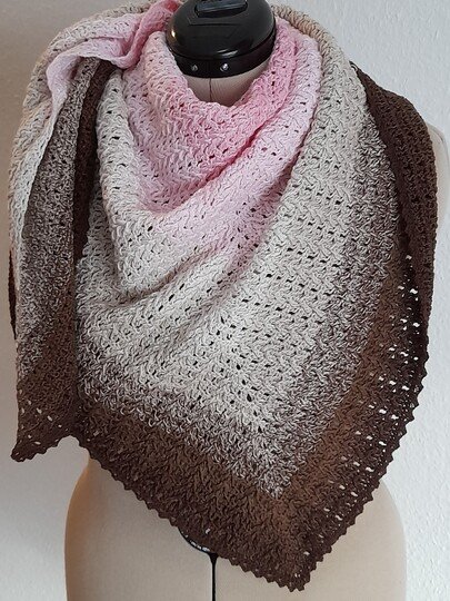 Häkelanleitung - Dreieckstuch "Lena", symmetrisch und asymmetrisch