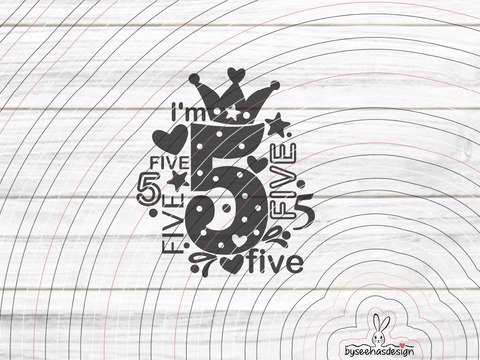 I'm five Plotterdatei SVG DXF