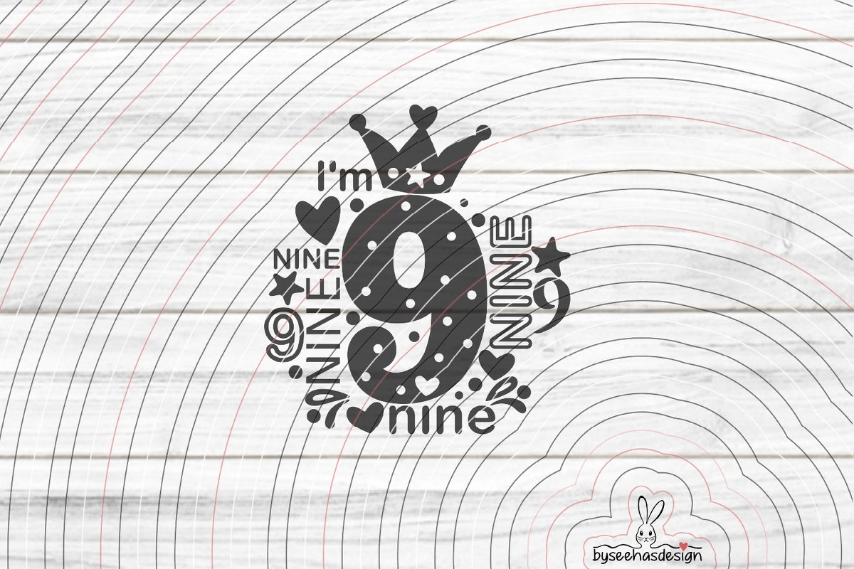 I'm nine Plotterdatei SVG DXF - Bild 2