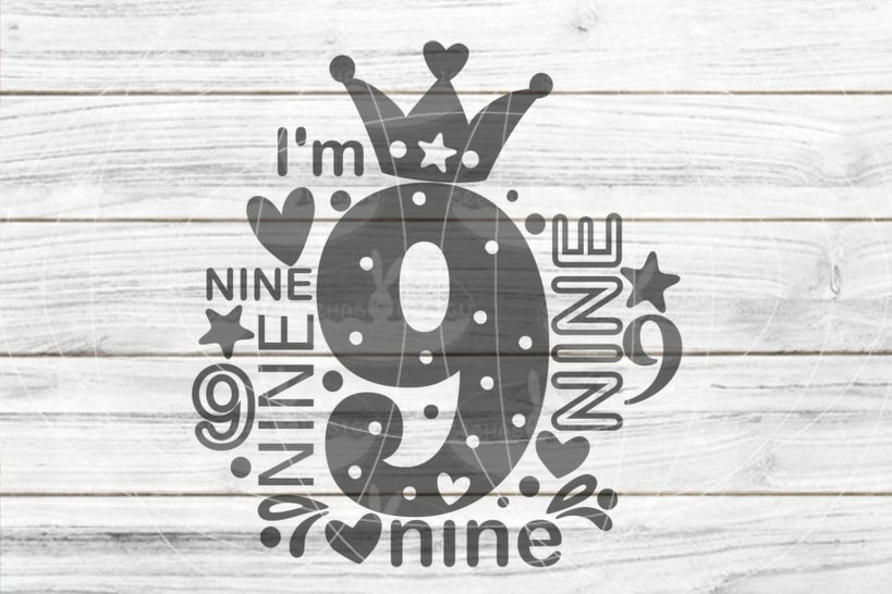 I'm nine Plotterdatei SVG DXF FCM - Bild 3