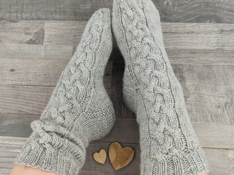 Knitting Pattern Cable Socks Mysig Beginner Friendly