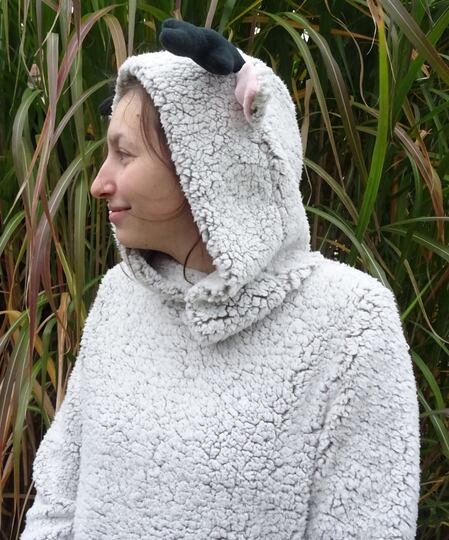 Rentier Kuschelpulli Gr. S - XXL nähen Schnittmuster Beamer