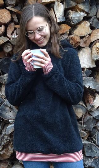 Rentier Kuschelpulli Gr. S - XXL nähen Schnittmuster Beamer