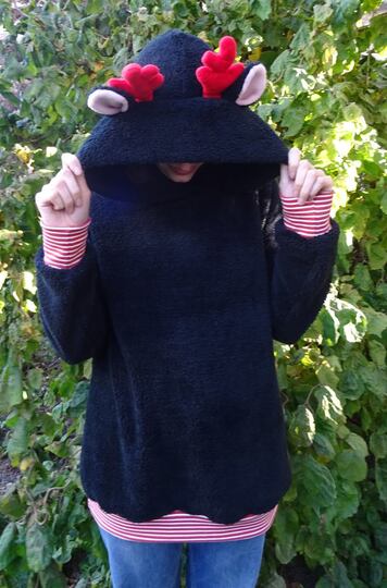 Rentier Kuschelpulli Gr. S - XXL nähen Schnittmuster Beamer