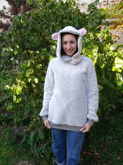 Rentier Kuschelpulli Gr. S - XXL nähen Schnittmuster Beamer