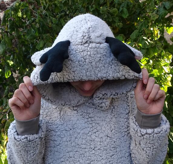 Rentier Kuschelpulli Gr. S - XXL nähen Schnittmuster Beamer