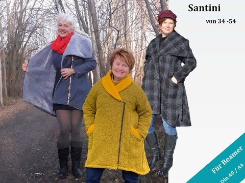 Santini Raglanmantel mit großem Kragen