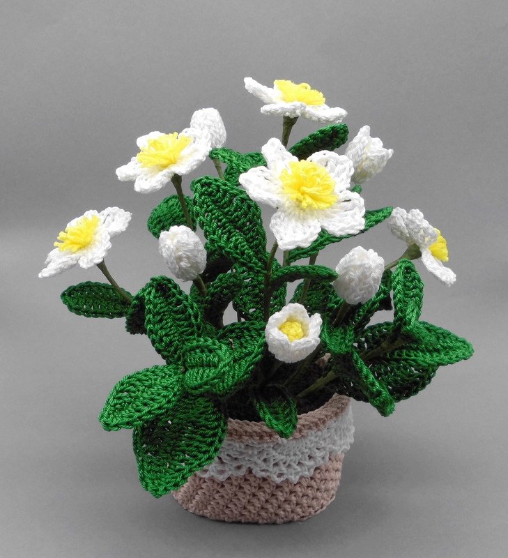 Häkel-Deko Christrose Lenzrose im Häkel-Topf oder für die Vase - einfach - Bild 9