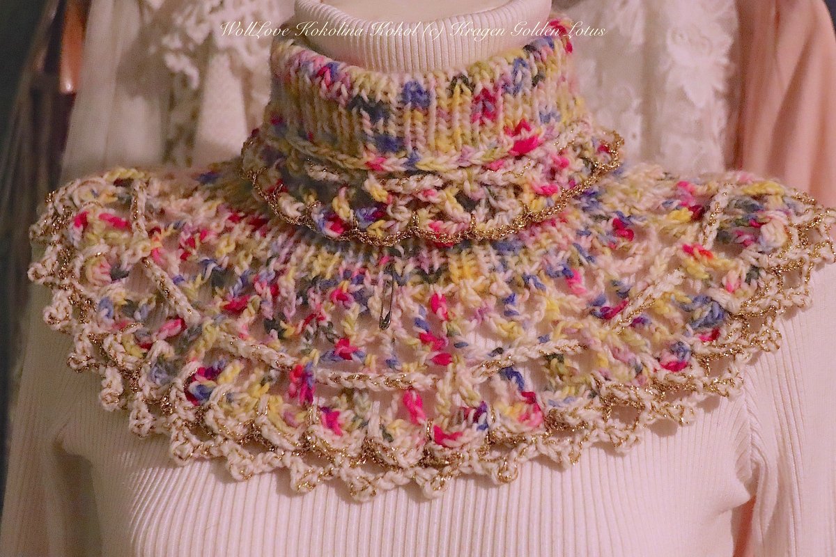 Häkel/Strickanleitung Kragen Golden Lotus