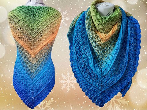 Häkelanleitung Dreieckstuch Malakita