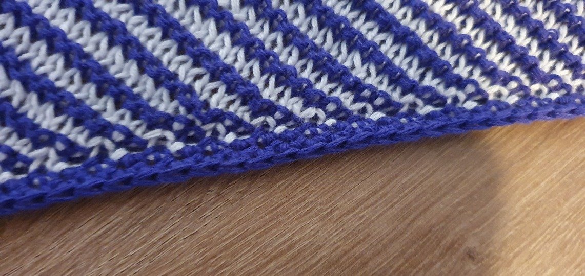 Schneemann, Schattenstricken, Illusionsstricken, Motivtuch