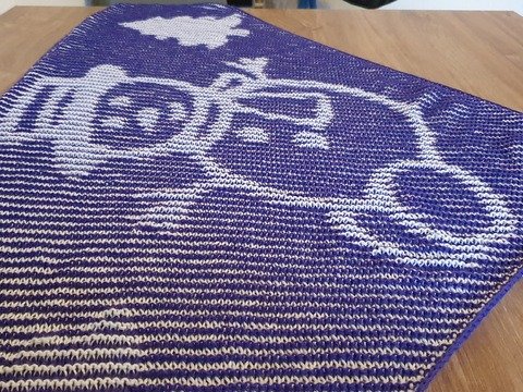 Snowman, Shadow Knitting, Illusion Knitting, Motif Shawl