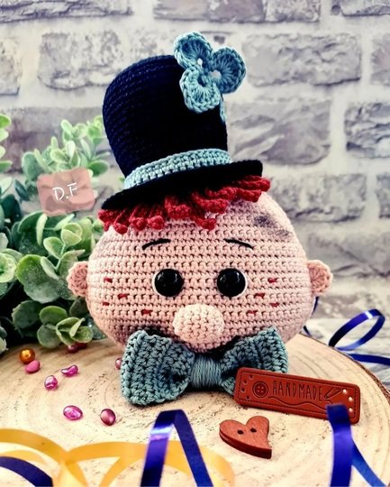 Häkelanleitung "Schornsteinfeger-Köpfchen" (Glücksbote, Geld/Gutscheinbote)