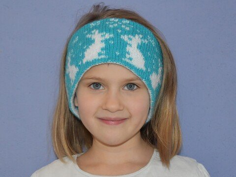 Strickanleitung Stirnband "Schneehasen" - in Doubleface