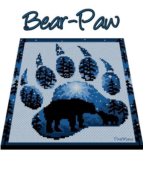 BEAR PAW - pattern for c2c crochet blanket