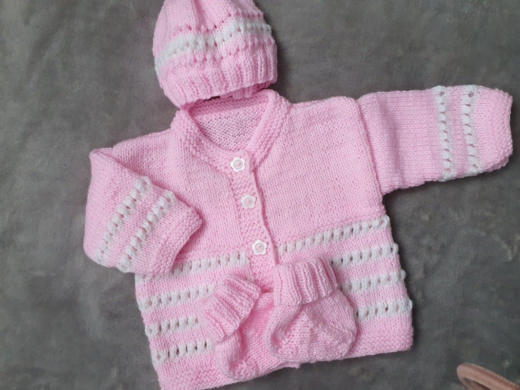 Strickanleitung Baby Set Jacke, Mütze, Socken Größe 56/62! - Bild 3