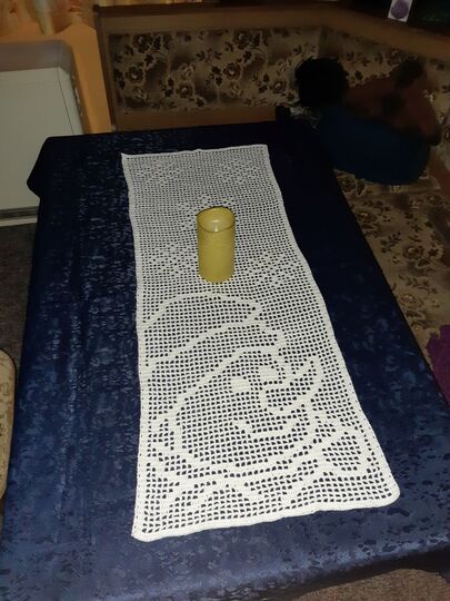 Tischläufer Weihnachten "Schneemann" häkeln