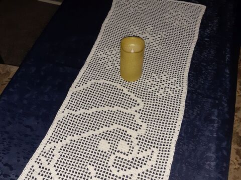 Tischläufer Weihnachten "Schneemann" häkeln