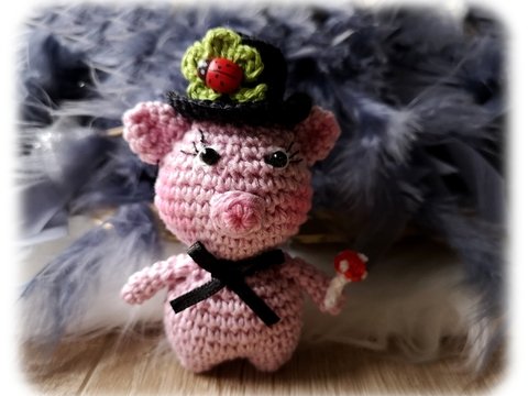 Häkelanleitung Glücksbringer Schweinchen