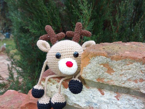 Häkelanleitung Elmo das Rentier aus der kugelrunden Bande