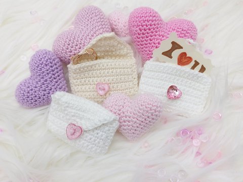 Gutschein Kuvert & Herz - Häkelanleitung