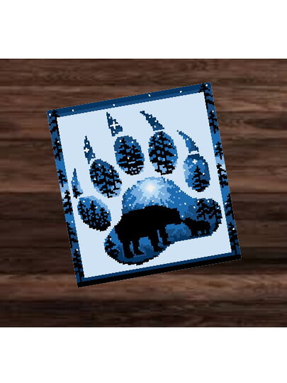 BEAR PAW - pattern for sc crochet blanket