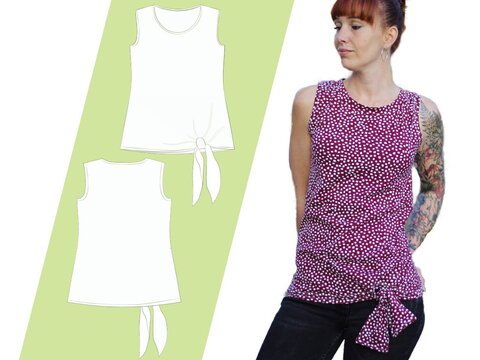 Schnittmuster Nähanleitung Knotenshirt Damen