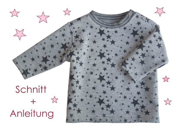 Schnitt und Anleitung Baby Sweatshirt mit Verschluss Gr.56-86