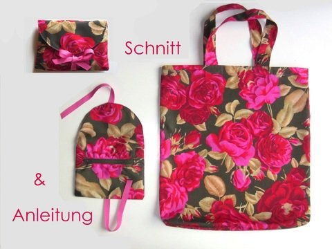 Schnitt und Anleitung Einkaufstasche mit Schleifenhülle