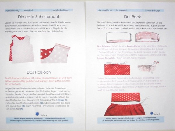 Schnitt und Anleitung Jerseykleid mit 2 Ärmellängen 80-140