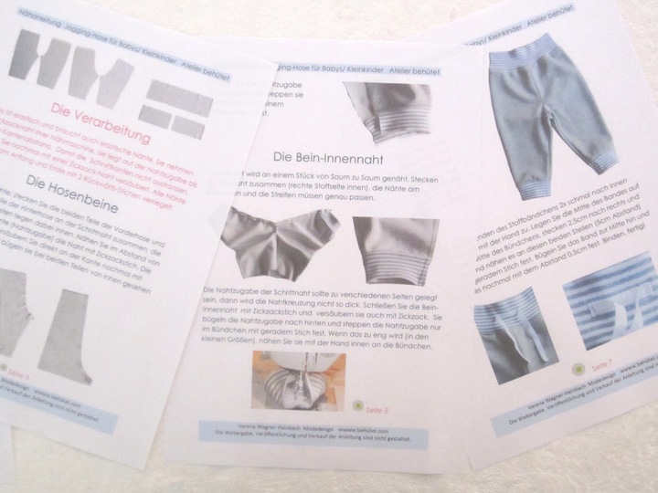 Pattern + Instructions Baby Toddler sweat pants sizes 56–104/ NB-4T